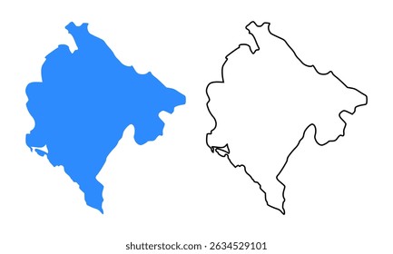 Map of Liechtenstein. Detailed outline and blue silhouette	