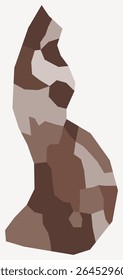 Map of Liechtenstein with regions. Just a simple country border map with region division. Brown color palette. Flat Liechtenstein shape with administrative division. Vector illustration.