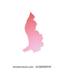 Map of Liechtenstein, sign silhouette. World Map Globe. Vector Illustration isolated on white background. Europe continent.