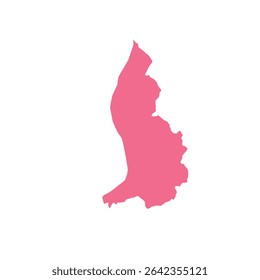 Map of Liechtenstein, sign silhouette. World Map Globe. Vector Illustration isolated on white background. Europe continent.