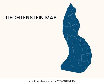 Map of Liechtenstein, Solid Map of Liechtenstein, Liechtenstein vector Illustration, Map of Liechtenstein with Colour.