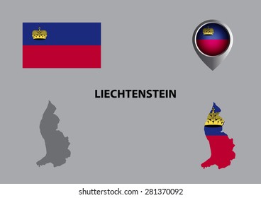Map of Liechtenstein and symbol