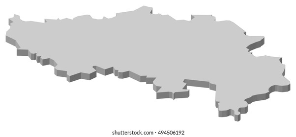 Map - Liege (Belgium) - 3D-Illustration