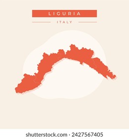 Mapa de la región de Liguria en Italia