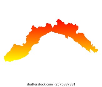 Map of Liguria as vector illustration