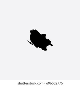Map of Lika-Senj County - Croatia Vector Illustration Silhouette Design