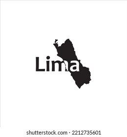 Map of Lima and black lettering design on white background