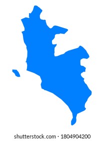 Map of Lima Metropolitana on white background