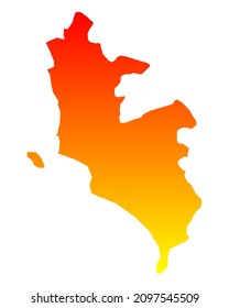 Map of Lima Metropolitana on white