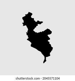 Map of Lima Province - Peru outline silhouette vector illustration
