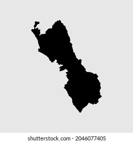 Map of Lima Region - Peru outline silhouette vector illustration

