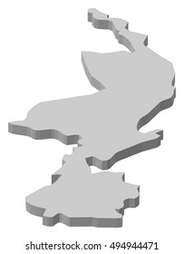 Map - Limburg (Netherlands) - 3D-Illustration