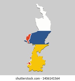 Mapa de Limburg es un estado holandés con bandera. Ilustración vectorial