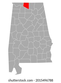Mapa de piedra caliza en Alabama sobre blanco