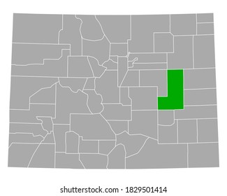 Map of Lincoln in Colorado on white