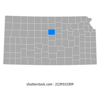 Map of Lincoln in Kansas on white