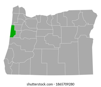 Map of Lincoln in Oregon on white