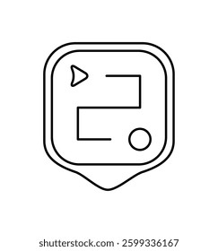 Map Line Art Icon Isolated