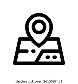 map line icon. Clean and minimalist vector icon for websites, mobile apps, presentations, and logos. Fully scalable and customizable for any project.