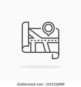Map line icon. Editable stroke and pixel perfect. Can be used for digital product, presentation, print design and more.