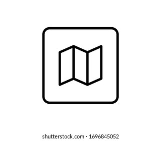 Icono de línea de mapa. Símbolo de esquema de alta calidad para diseño web o aplicación móvil. Signo de línea delgada para el logotipo de diseño. Pictograma de contorno negro sobre fondo blanco