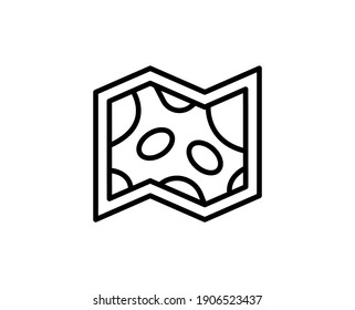 Map line icon. High quality outline symbol for web design or mobile app. Thin line sign for design logo. Black outline pictogram on white background