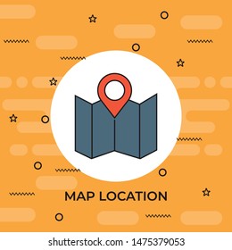 Map line icon. Paper, pin, mark pointer. Navigation concept