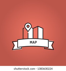 MAP LINE ICON SET CONCEPT