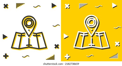 map line icon. Simple outline style.map linear sign. Vector illustration isolated on white background. Editable stroke EPS 10