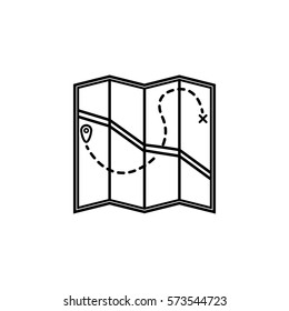 Map line icon, travel & navigation, map pointer, a linear pattern on a white background, eps 10.