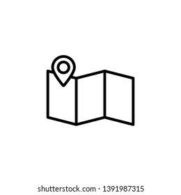 map line thin icon, vector eps10 on white background