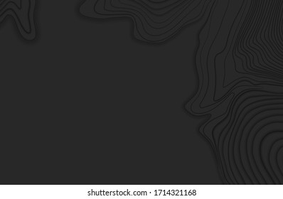 Map line of topography. Mountain hiking.Dark concept with space for your copy. 3D Cartography concept background. Map mockup infographics. World map Template. Stock vector illustration