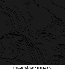 Línea de mapa de la topografía. Senderismo por las montañas.Concepto de mapa topográfico oscuro con espacio para su copia. Fondo del concepto de cartografía 3D. Mapa de infografías de simulación. Plantilla de mapa mundial. Ilustración vectorial de acciones