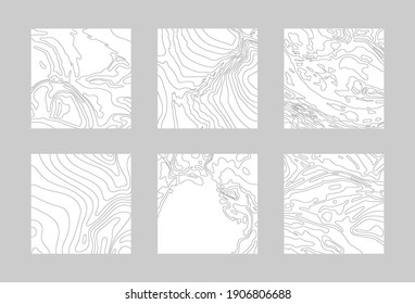 Map line of topography. Mountain hiking.Topographic map set. 3D Cartography concept background. Map mockup infographics. World map Template. Stock vector illustration