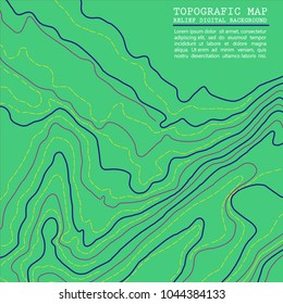 Map line of topography. Topographic map background concept with space for your copy. Line topography map contour background , geographic grid abstract vector illustration. Vector illustration.