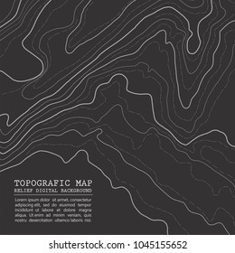 Map line of topography. Topographic map background concept with space for your copy. Line topography map contour background , geographic grid abstract vector illustration. Vector illustration.