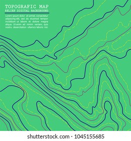 Map line of topography. Topographic map background concept with space for your copy. Line topography map contour background , geographic grid abstract vector illustration. Vector illustration.