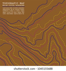 Map line of topography. Topographic map background concept with space for your copy. Line topography map contour background , geographic grid abstract vector illustration. Vector illustration.