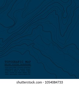 Map line of topography. Topographic map background concept with space for your copy. Line topography map contour background , geographic grid abstract vector illustration. Vector illustration.