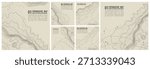 Map line topography and topographic pattern background with military paper texture and mountain terrain. Digital marine chart and vintage compass shape nautical for graphic design.