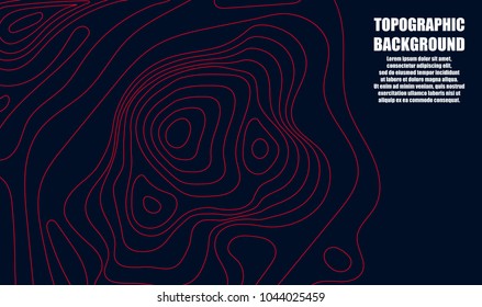 Map Line Of Topography. Vector Abstract Topographic Map Concept With Space For Your Copy