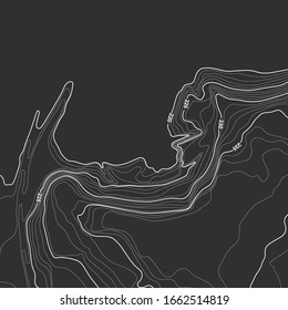 Map line of topography. Vector abstract topographic map concept with space for your copy. Black and white wave. Abstract paper cut. Abstract colorful waves. Wavy banners. Color geometric form.