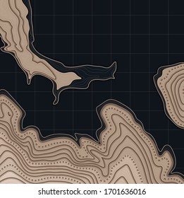 Map line of topography. Vector abstract topographic map concept with space for your copy.Abstract paper cut. Abstract colorful waves. Wavy banners. Color geometric form.