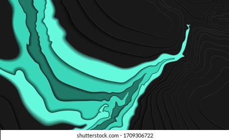 Map line of topography. Vector abstract topographic map concept with space for your copy.Abstract paper cut. Abstract colorful waves. Wavy banners. Color geometric form.