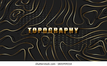 Map line of topography. Vector abstract topographic map concept with space for your copy. Gold map
