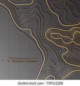 Map line of topography. Vector abstract topographic map concept with space for your copy. Mountain hiking