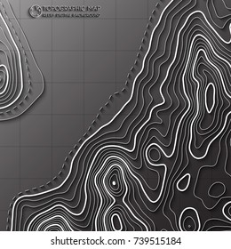 Map line of topography. Vector abstract topographic map concept with space for your copy. Mountain hiking