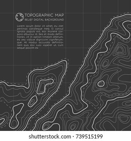 Map line of topography. Vector abstract topographic map concept with space for your copy. Mountain hiking