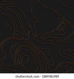 Kartenlinie topography.Dark topographic map concept mit Platz für Ihre copy.Mountain wandern. Hintergrund für 3D-Kartographie-Konzept. Kartenmaterial für Infografiken. Vorlage für Weltkarten. Stock-Vektorgrafik