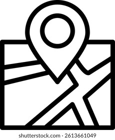 Map Line Vector Icon Design